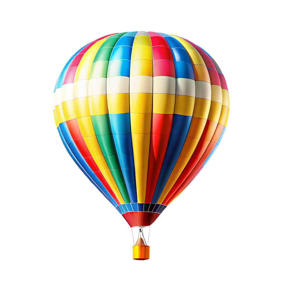 A Vibrant Colorful Hot Air Balloon Soaring High in the Sky png