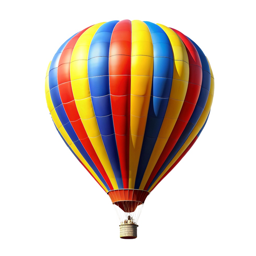 Vibrant Colorful Hot Air Balloon Soaring High in the Sky A Majestic Sight of Adventure and Freedom png