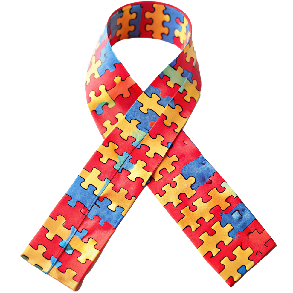 Awareness Ribbon for Autism Spectrum Disorder Puzzle Pieces Pattern png