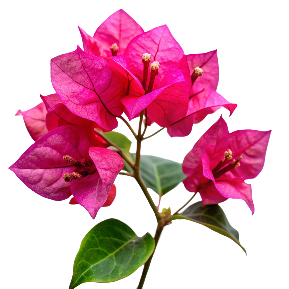 Vibrant Pink Bougainvillea Blossoms Close Up View of Tropical Flowers png
