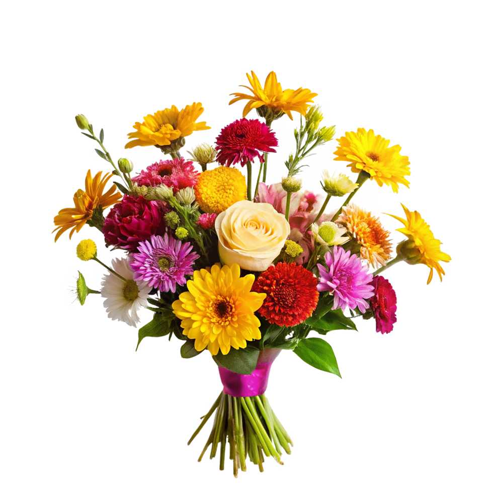 Vibrant and Colorful Bouquet of Mixed Flowers for a Special Occasion png