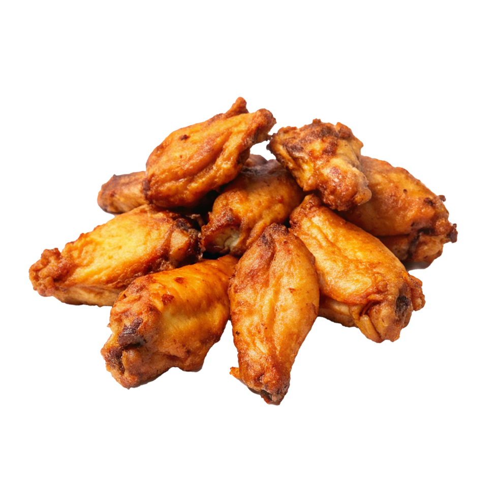 Pile of Crispy Golden Brown Fried Chicken Wings png