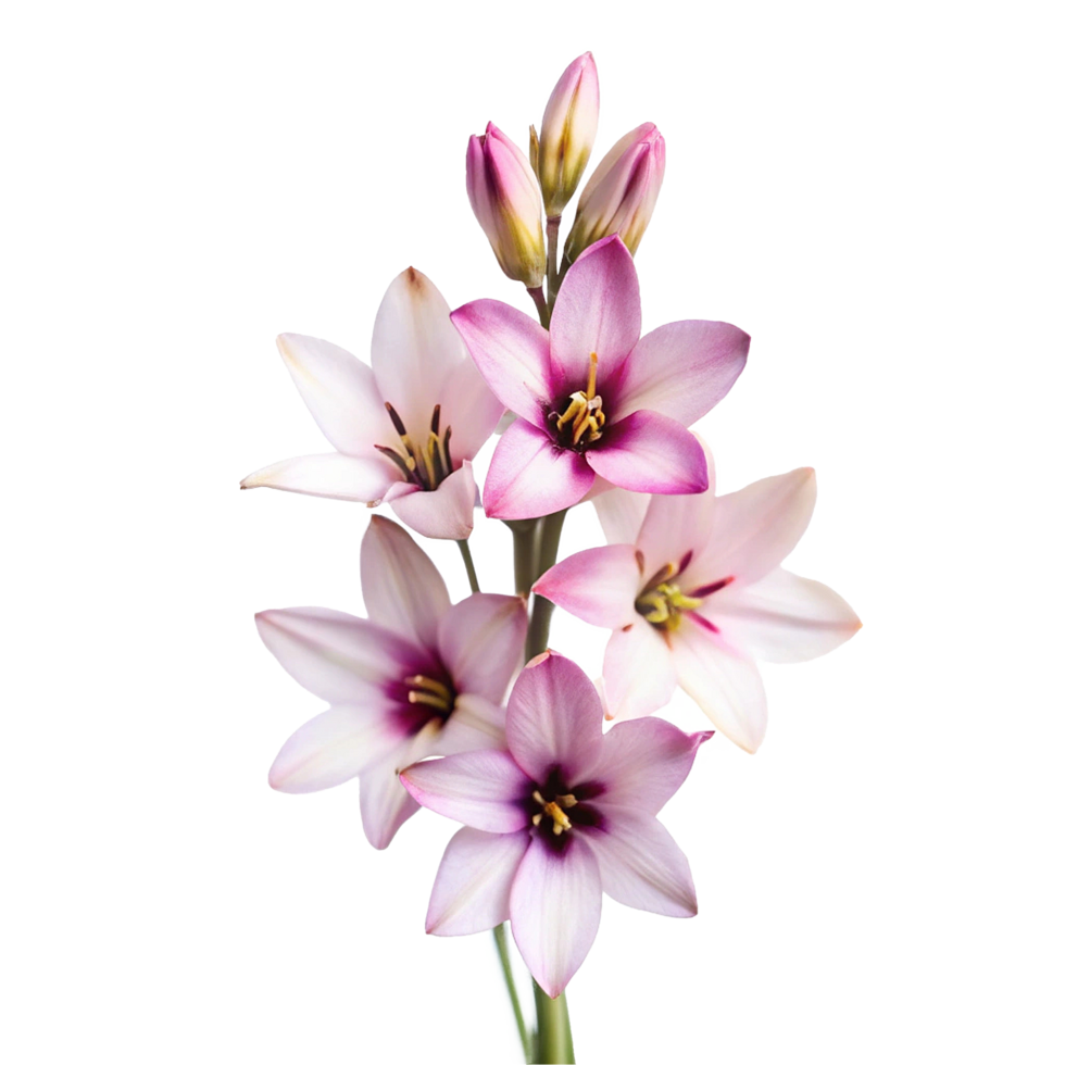 Closeup of a Bouquet of Delicate Pink and White Flowers with Soft Background png