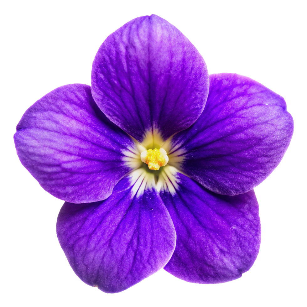 Closeup View of a Vivid Purple Flower with Yellow Center png