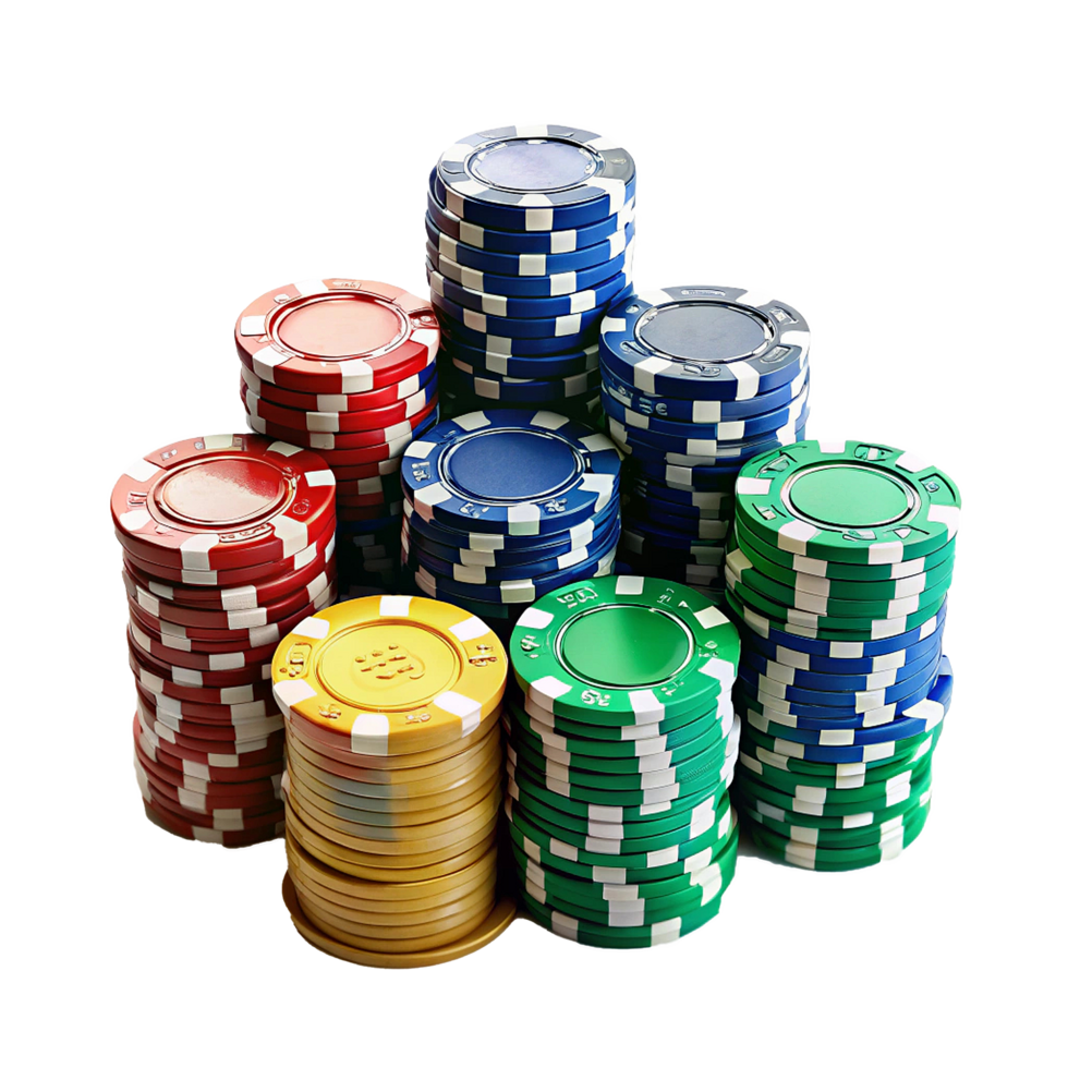A Colorful Stack of Casino Poker Chips png
