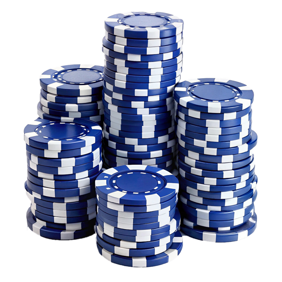 Stacks of Blue and White Casino Poker Chips, Gambling Winnings, Big Win, Jackpot, Fortune, Wealth, Risk, High Stakes, Casino Game, Game of Chance png