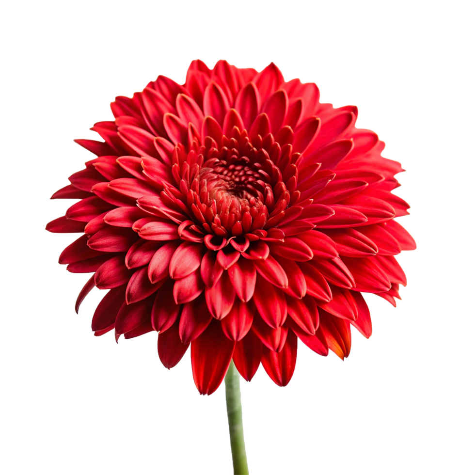 A CloseUp View of a Vibrant Red Gerbera Daisy Flower with a Detailed Look at its Petals and Center png