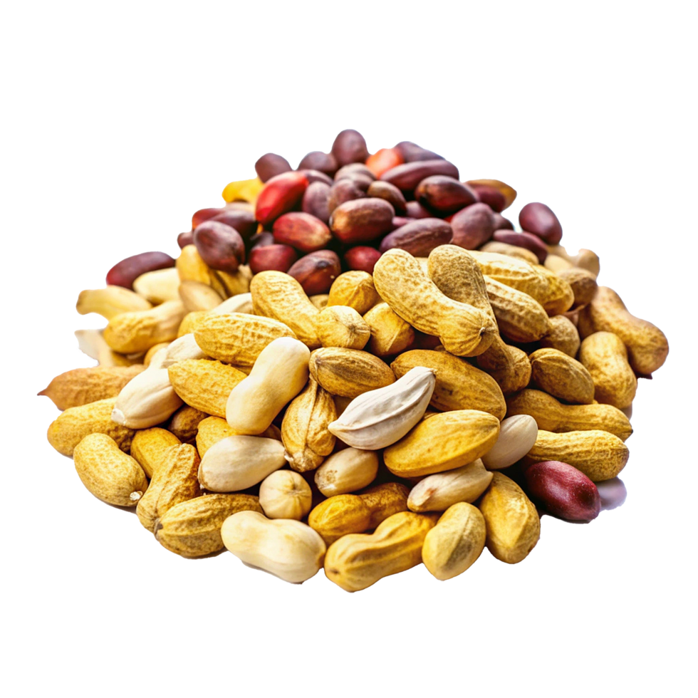 A Delicious Pile of Roasted Peanuts in Various Colors and Sizes png