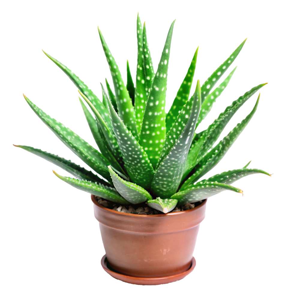 Stunning Aloe Vera Plant in a Brown Pot Succulent Houseplant Home Decor png