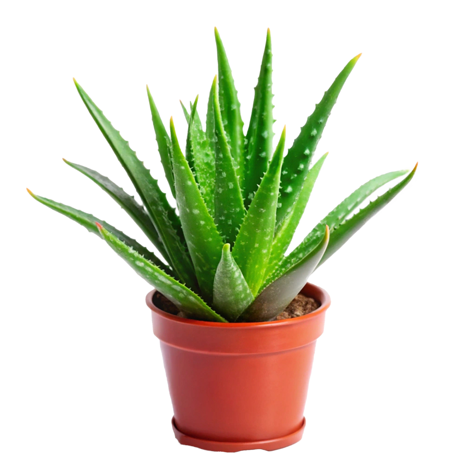 A Vibrant Aloe Vera Plant in a Terracotta Pot A Symbol of Nature's Healing Power png
