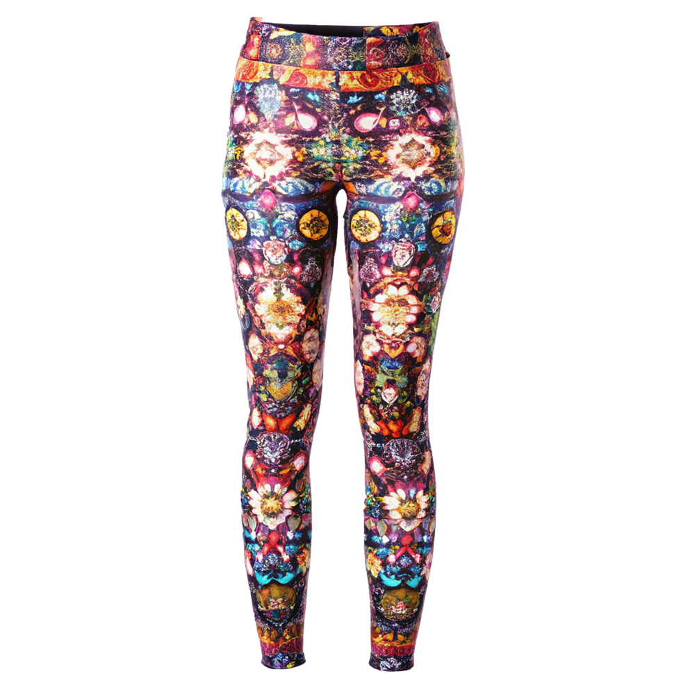 Vibrant Floral and JewelToned Leggings Stunning Autumn Print png