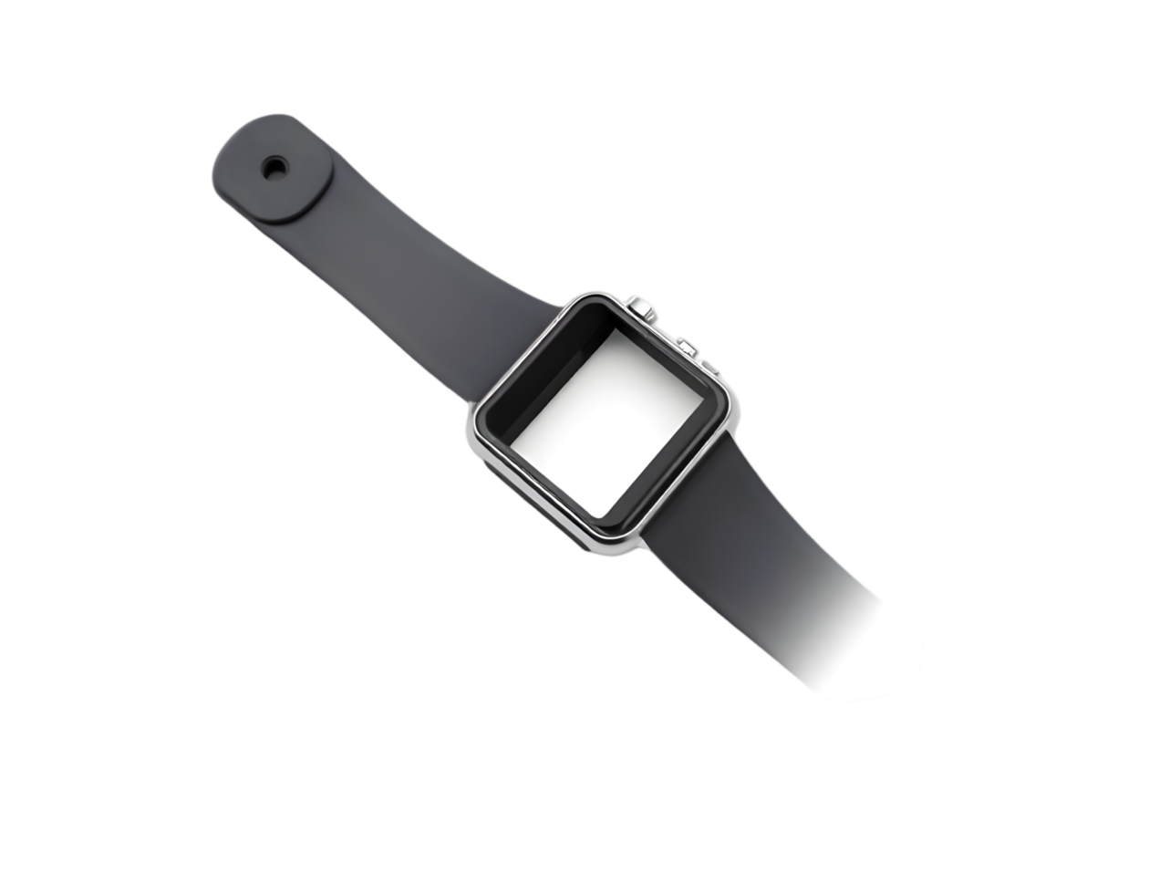 Realistic black smart watch on a transparent background png