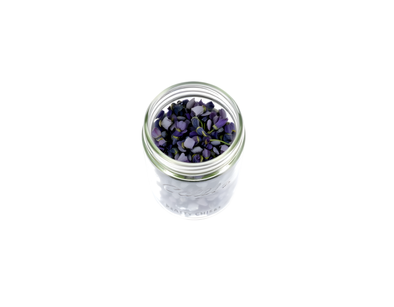 Dried blue pea in a glass jar isolated on transparent background png