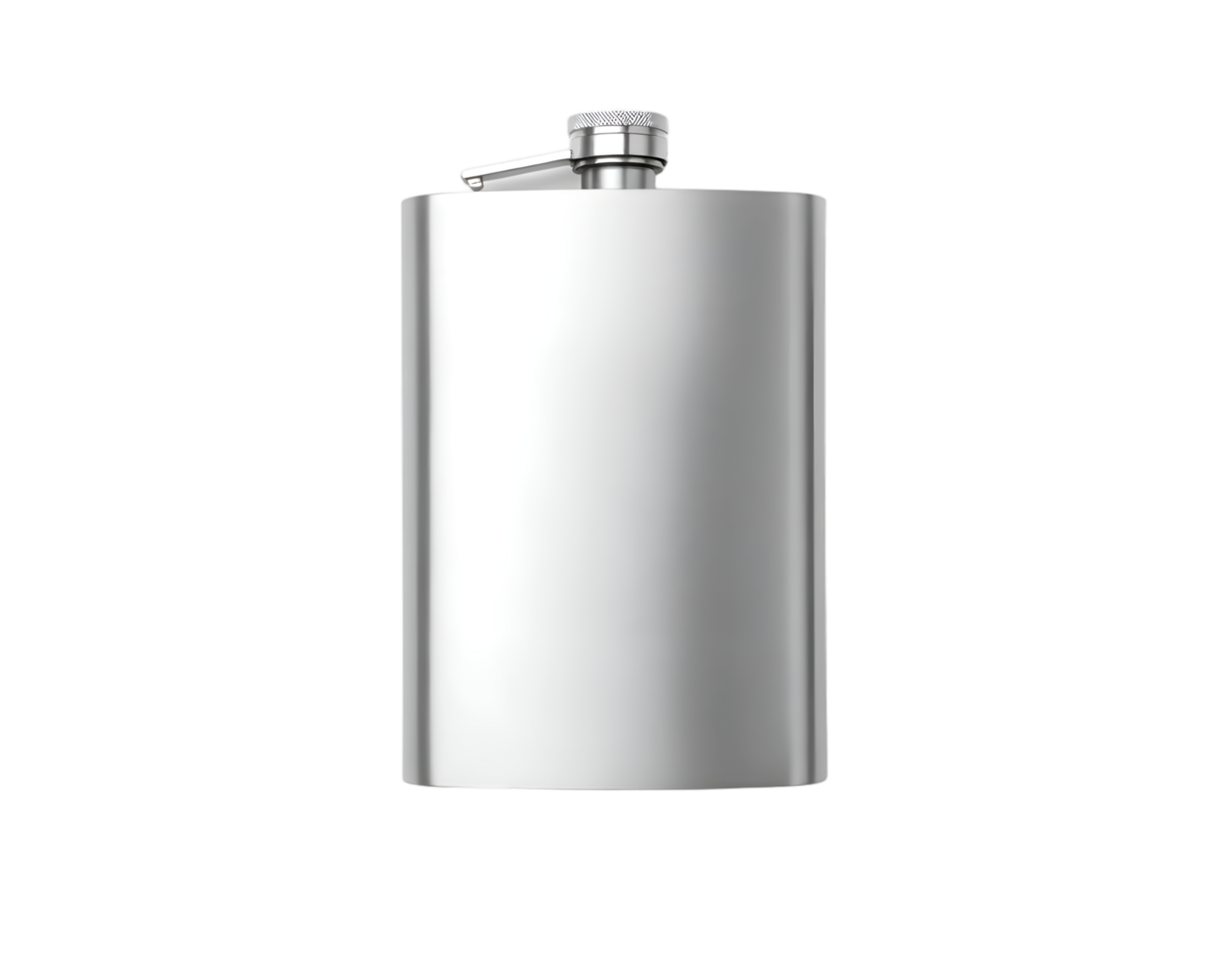 Mockup of a metal flask isolated on transparent background png