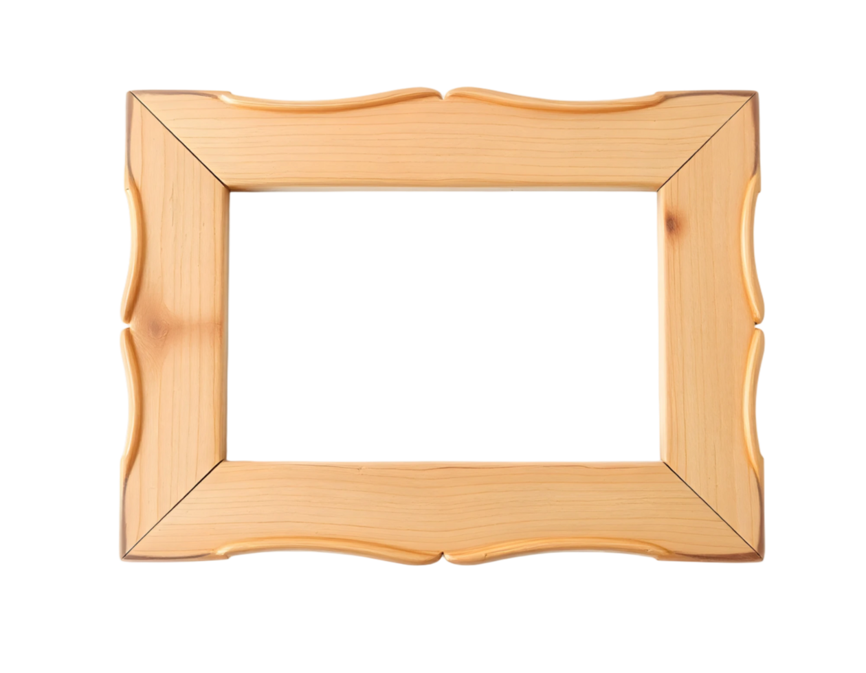 Wooden photo frame isolated on transparent background png