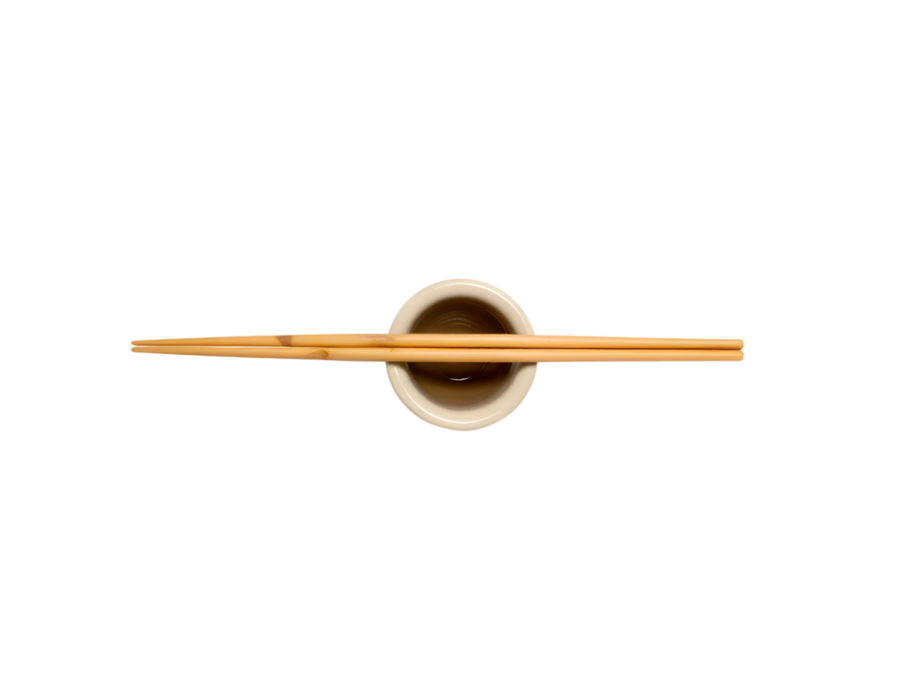 Chopsticks and soy sauce in bowl isolated on transparent background png