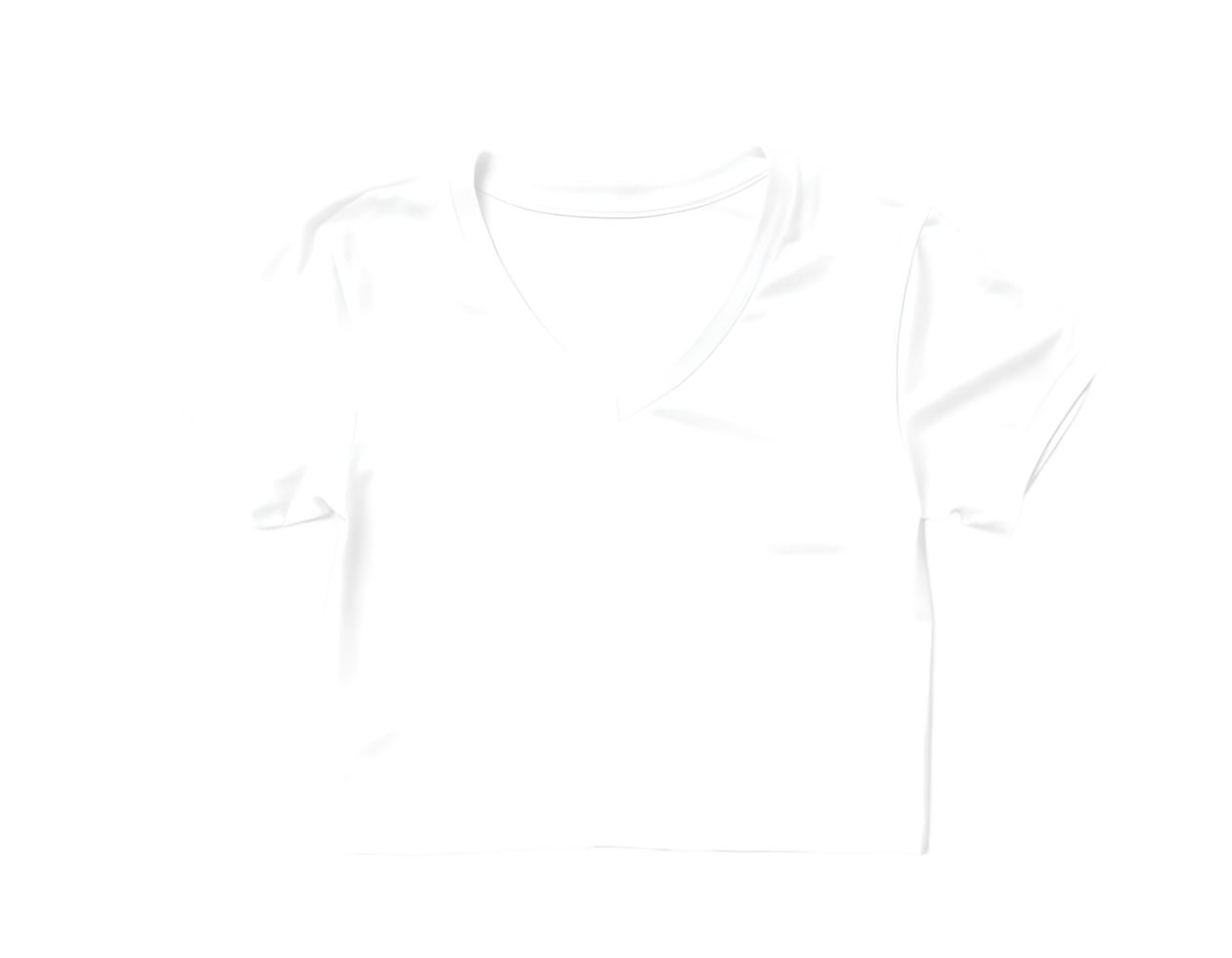 White t-shirt mockup isolated on transparent background png