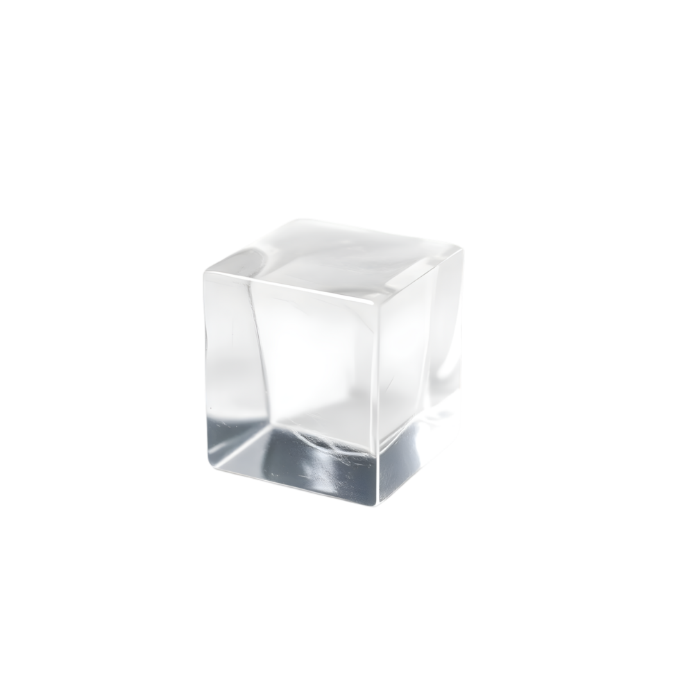 Transparent glass cube isolated on transparent background png
