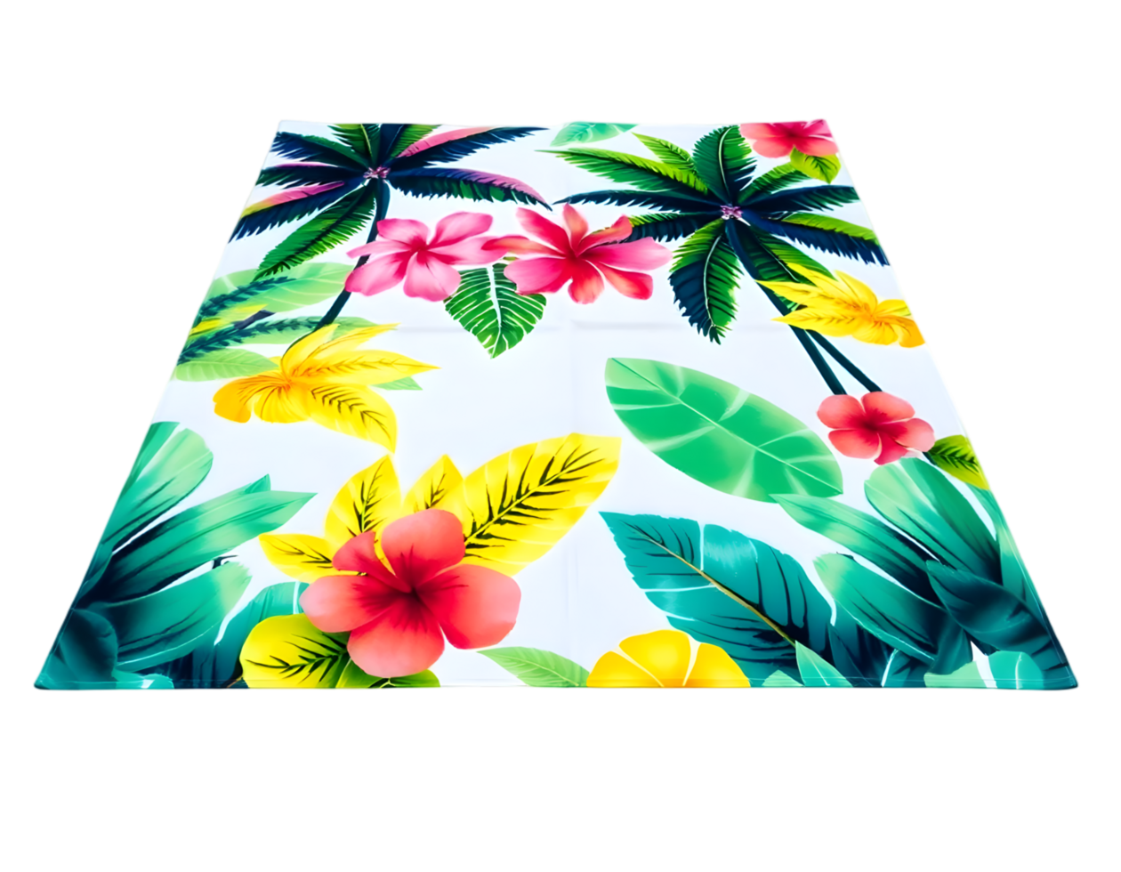 Tropical Background with Palm Trees and Flowers png