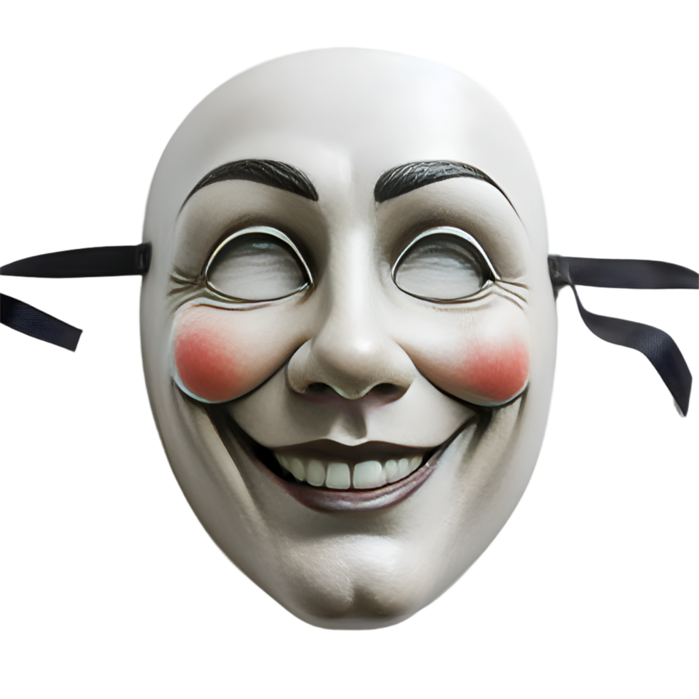 Masks with comedy and tragedy theatrical masks, realistic illustration isolated on transparent background png