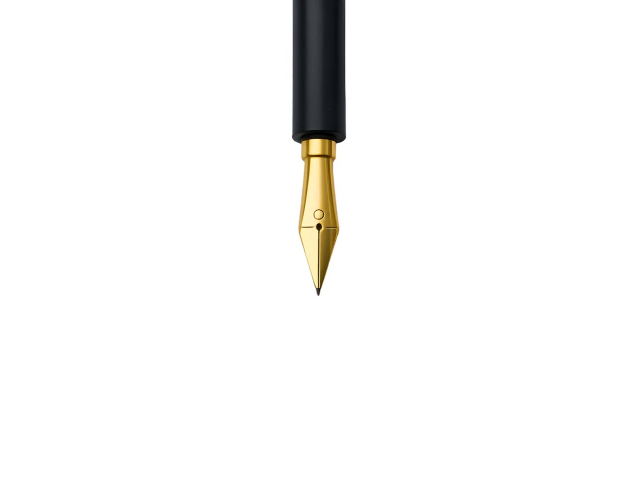Realistic golden pen isolated on transparent background png