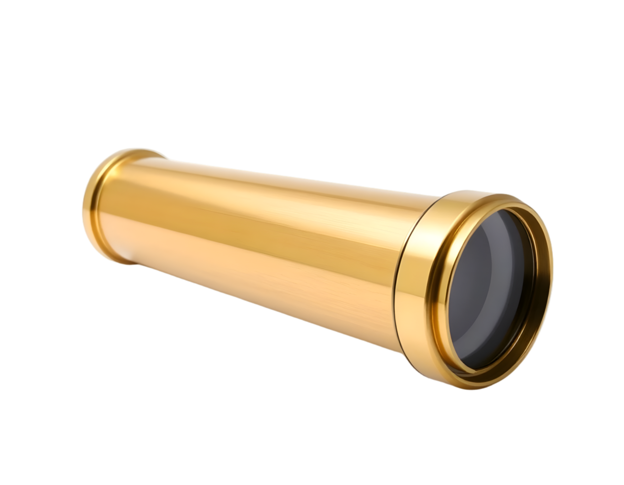 Golden spyglass isolated on transparent background png