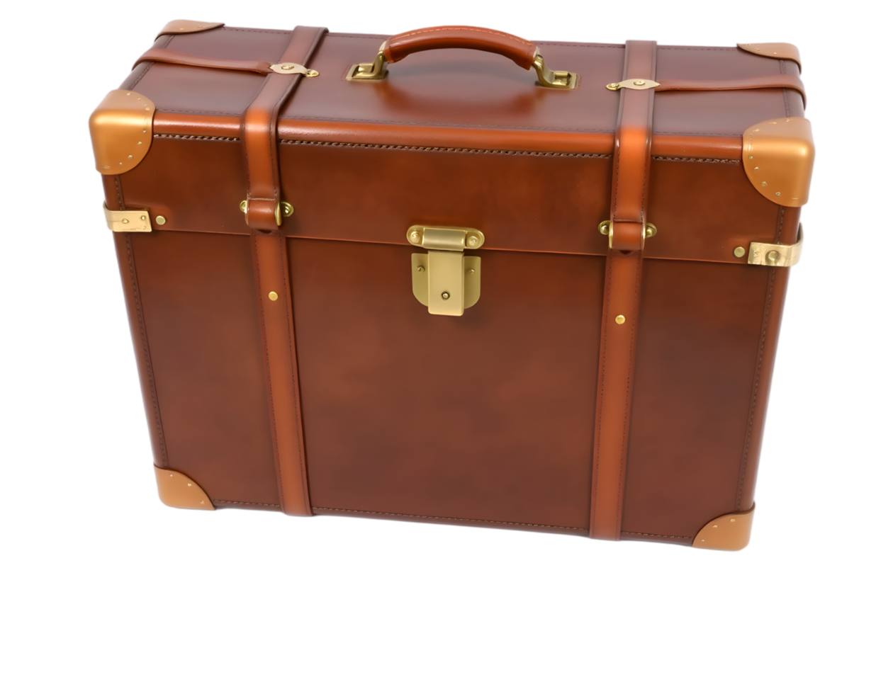 Brown leather briefcase isolated on transparent background png
