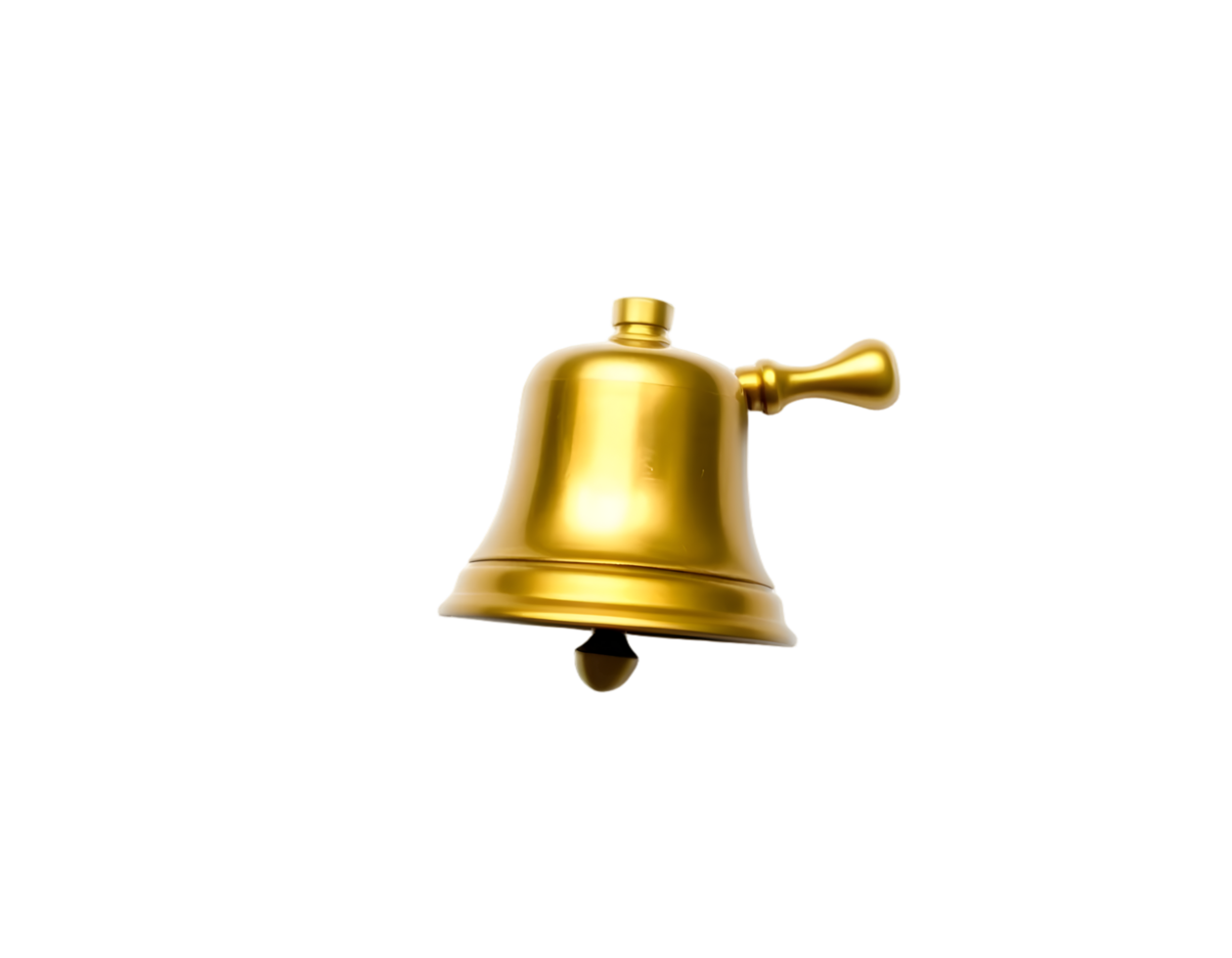 Realistic golden bell icon isolated on transparent background png