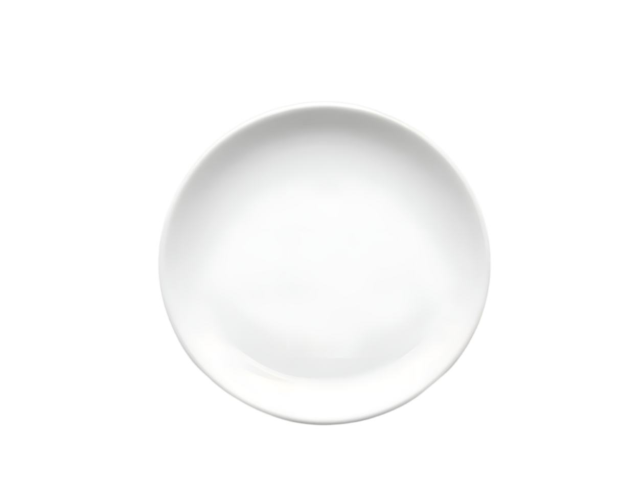 Empty white plate isolated on transparent background png