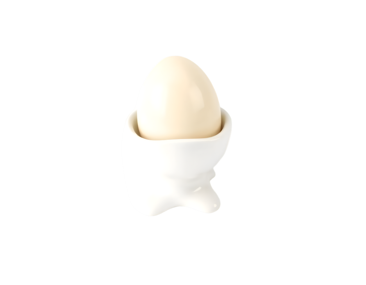 Boiled egg in eggcup isolated on transparent background png