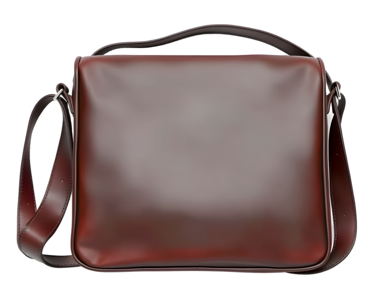 Brown leather bag isolated on a transparent background png