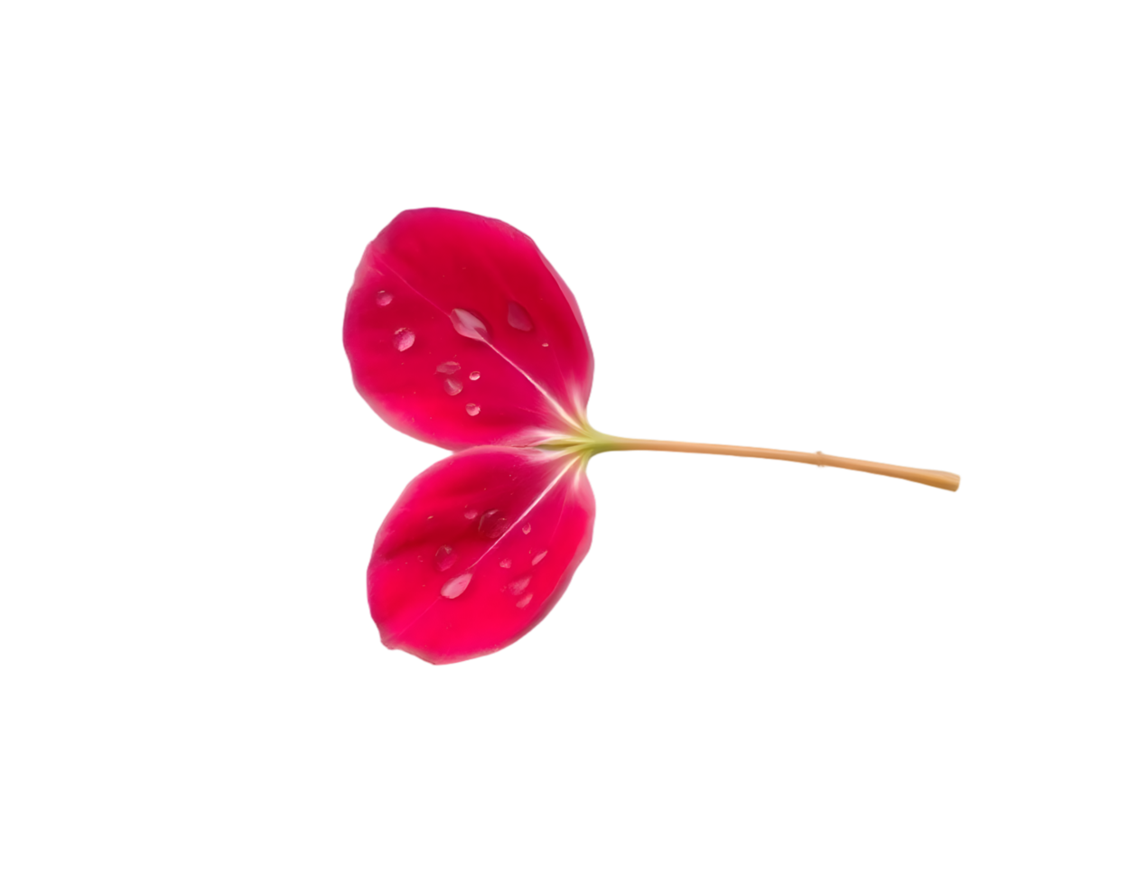 Red flower petals isolated on transparent background png