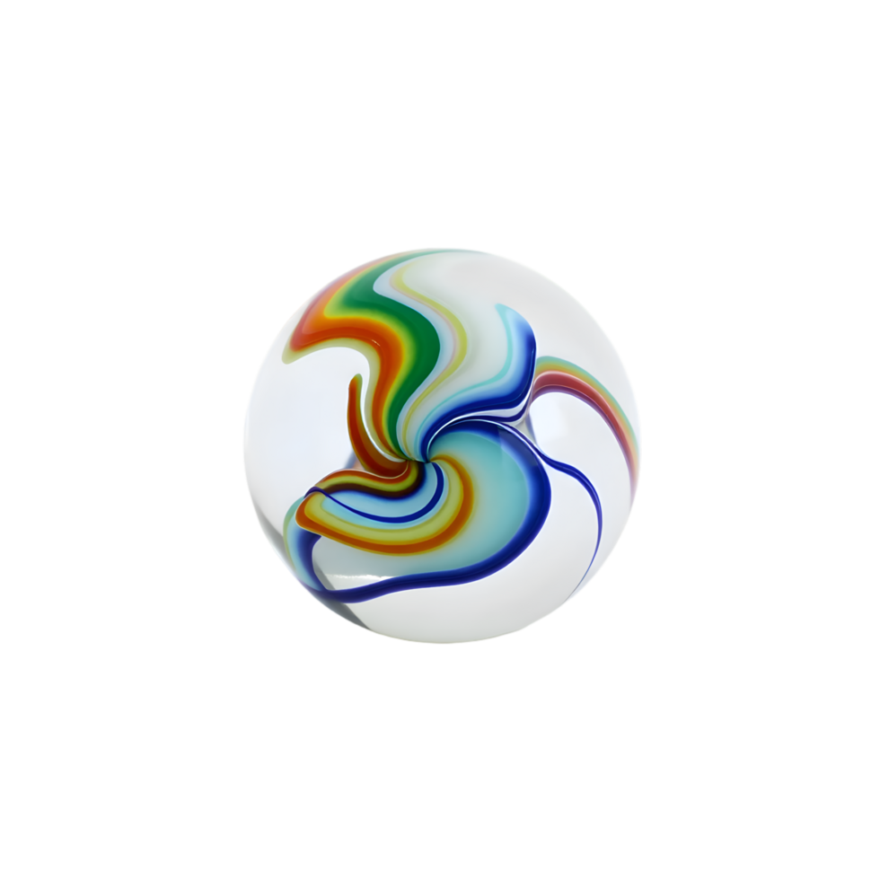 Glass sphere with multicolor abstract pattern on transparent background png