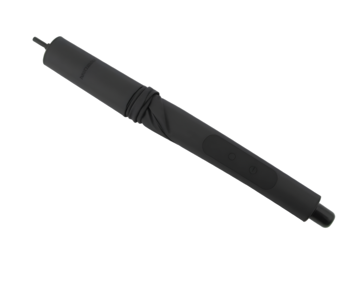 Black plastic umbrella isolated on transparent background png