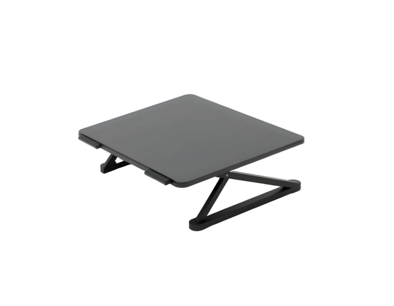 Black folding table isolated on transparent background png
