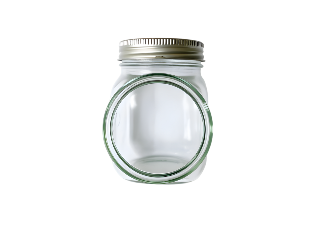 Empty glass jar isolated on transparent background png