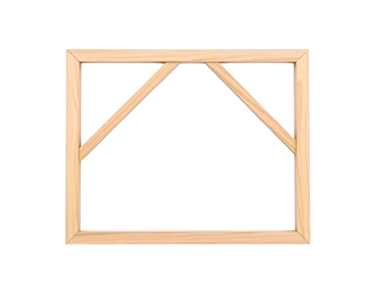 Realistic wooden window frame isolated on transparent background png
