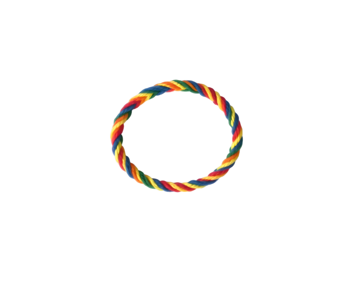 Circle of colorful rope isolated on transparent background png