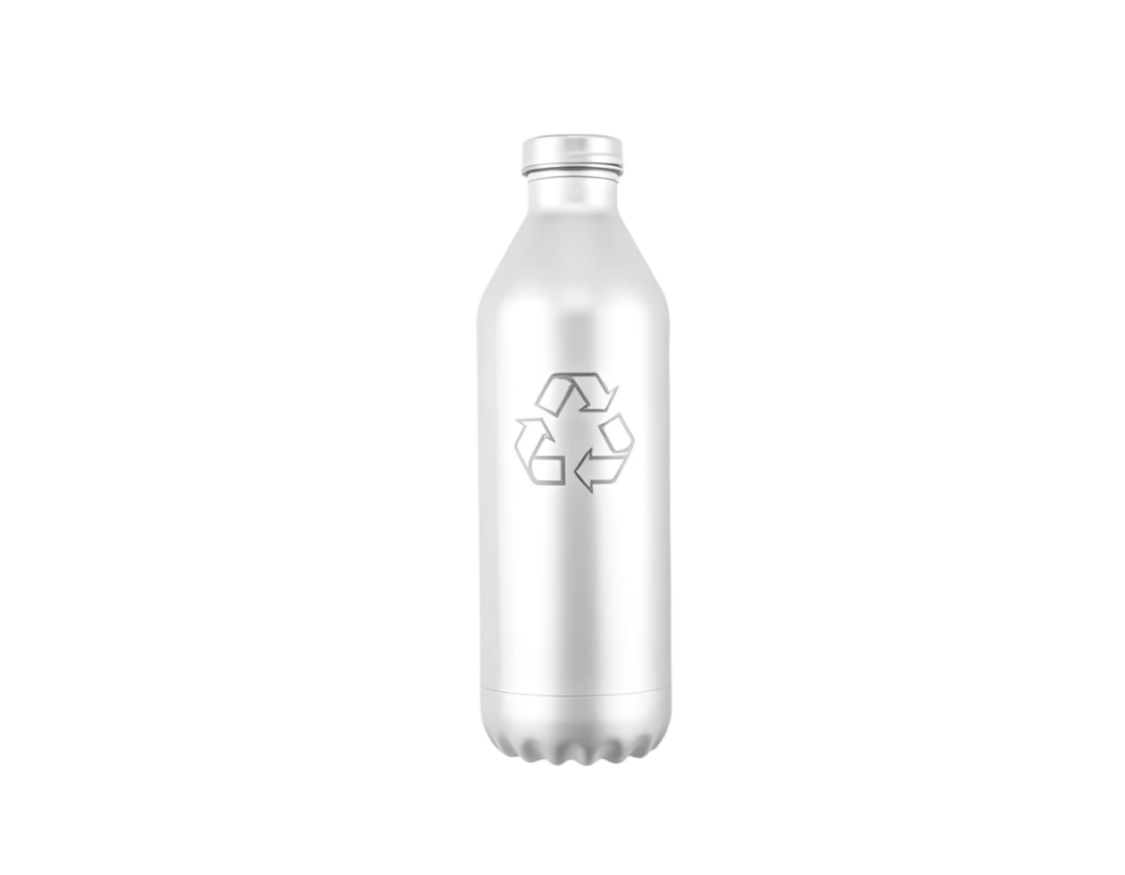 Plastic bottle with recycle symbol isolated on transparent background png