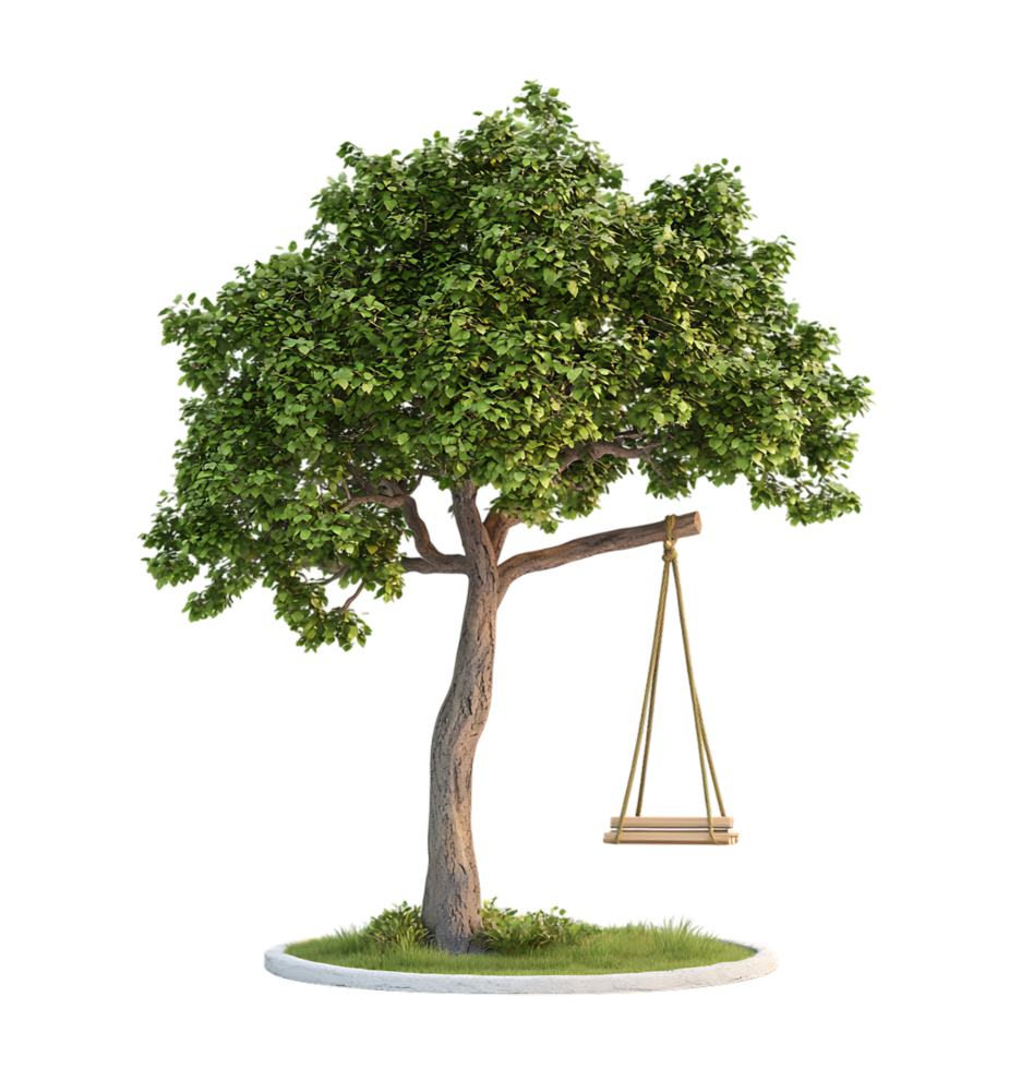 A swing is sitting on a tree png
