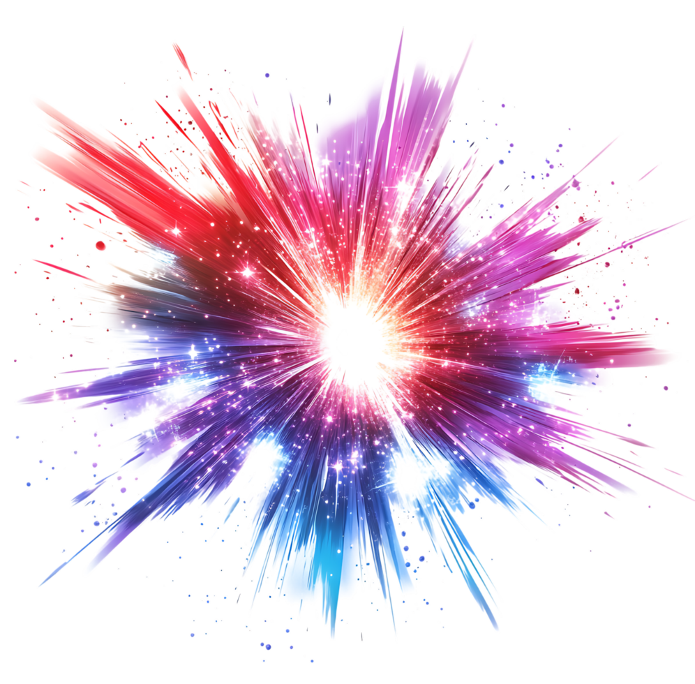 A colorful explosion of paint on a black background png