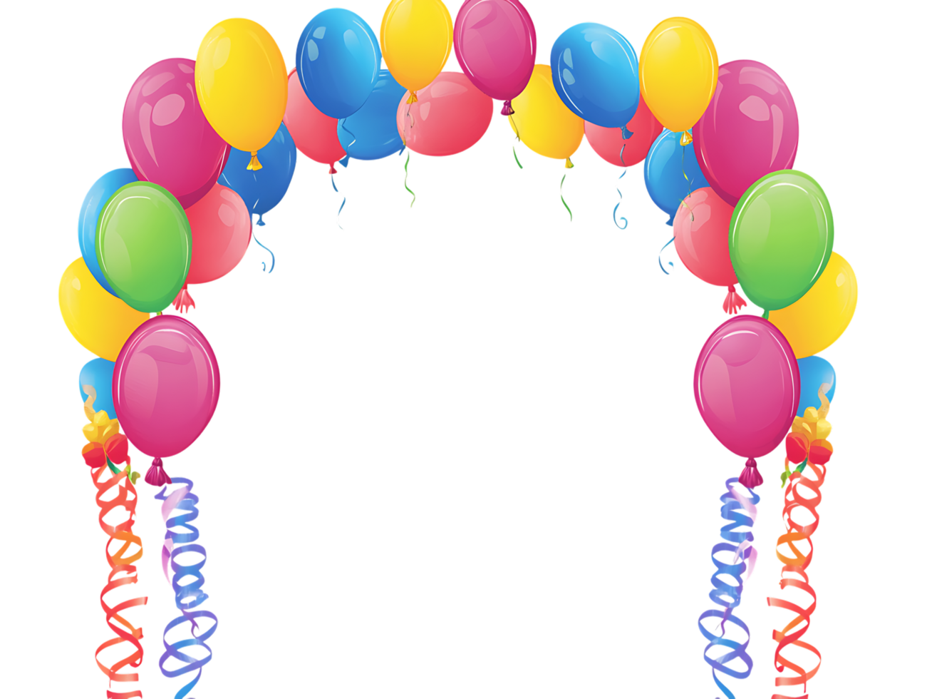 Festive balloon arch for parties and celebrations png