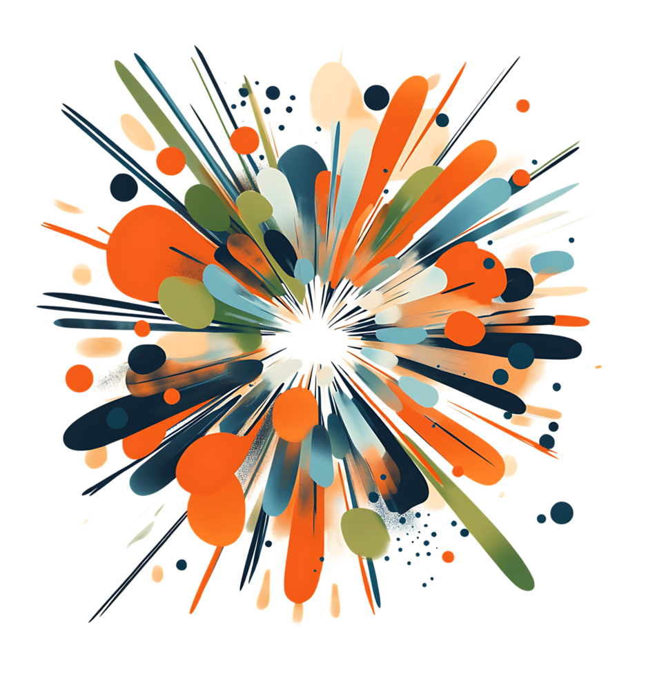 Abstract colorful burst explosion png