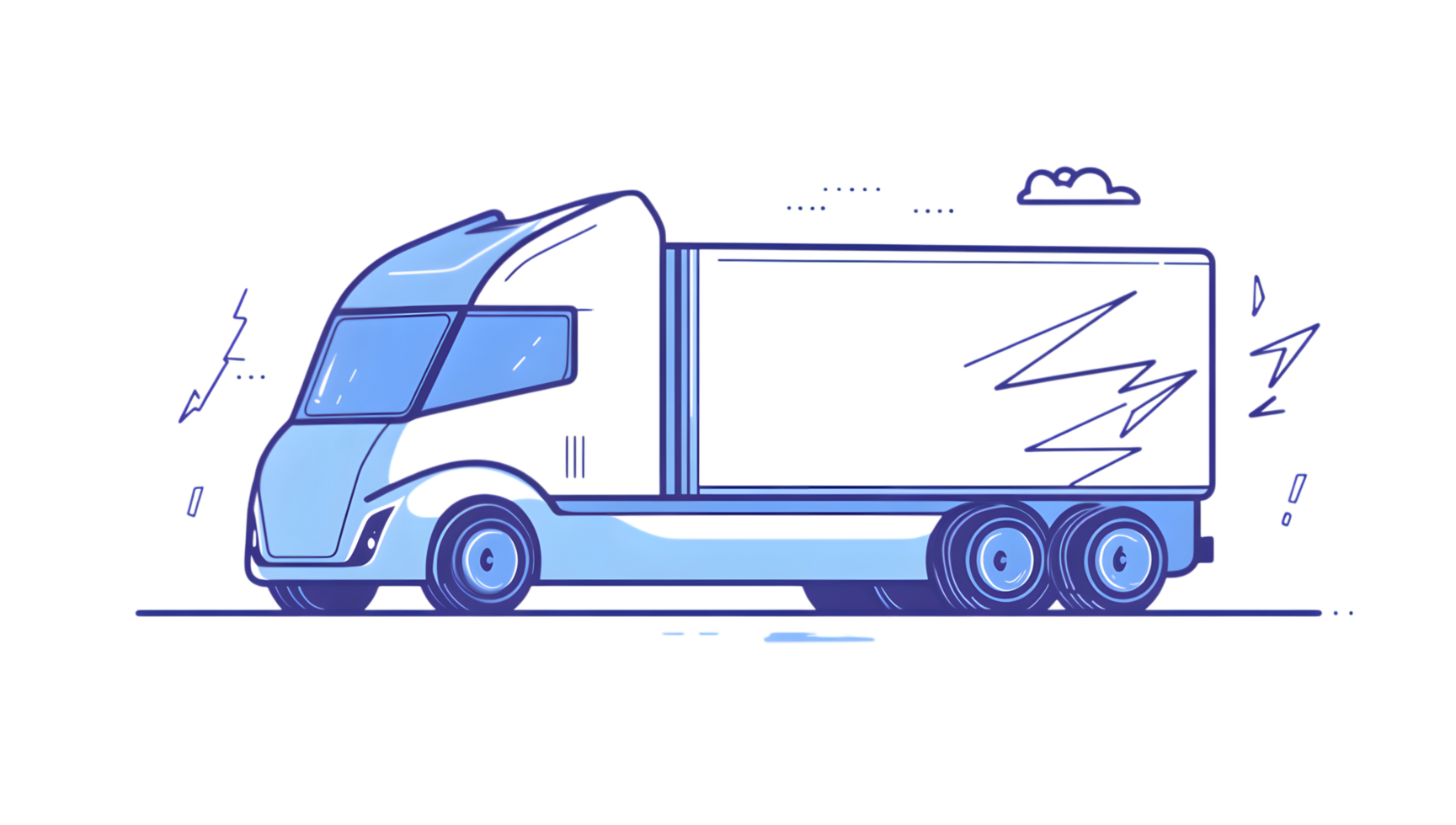 A blue truck with a blue background png