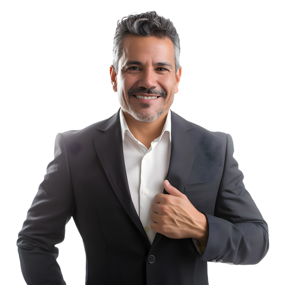 A man in a suit and tie smiling png