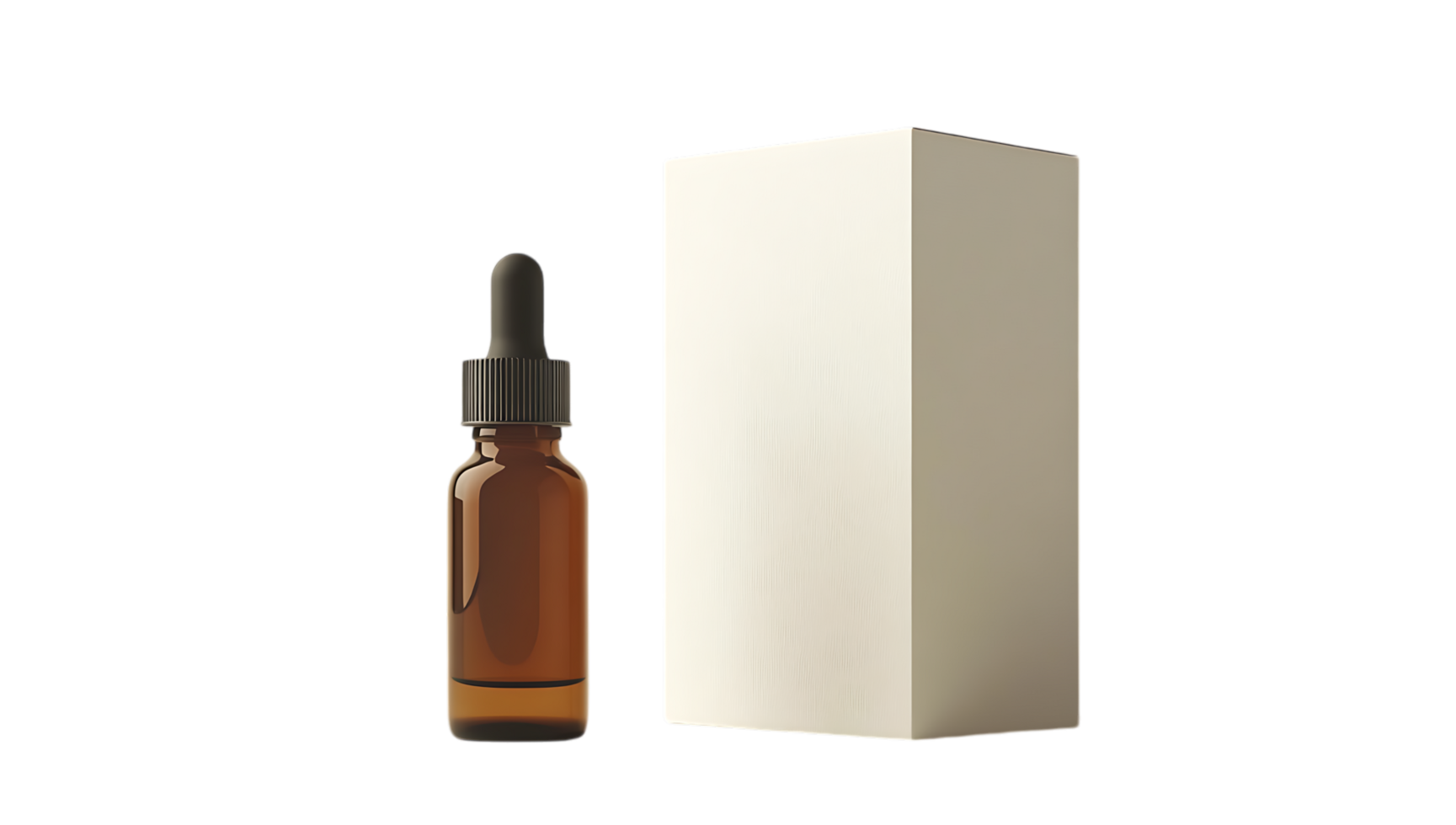 A bottle of oil next to a white box png