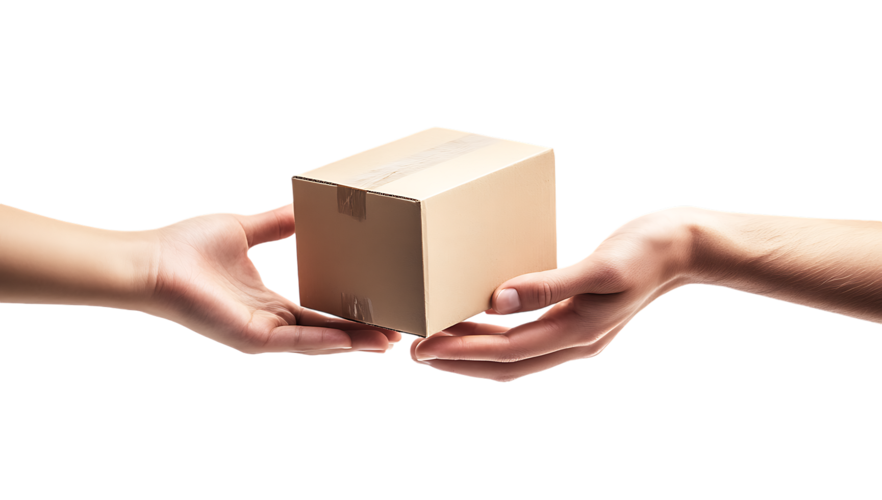 Hands passing a box png