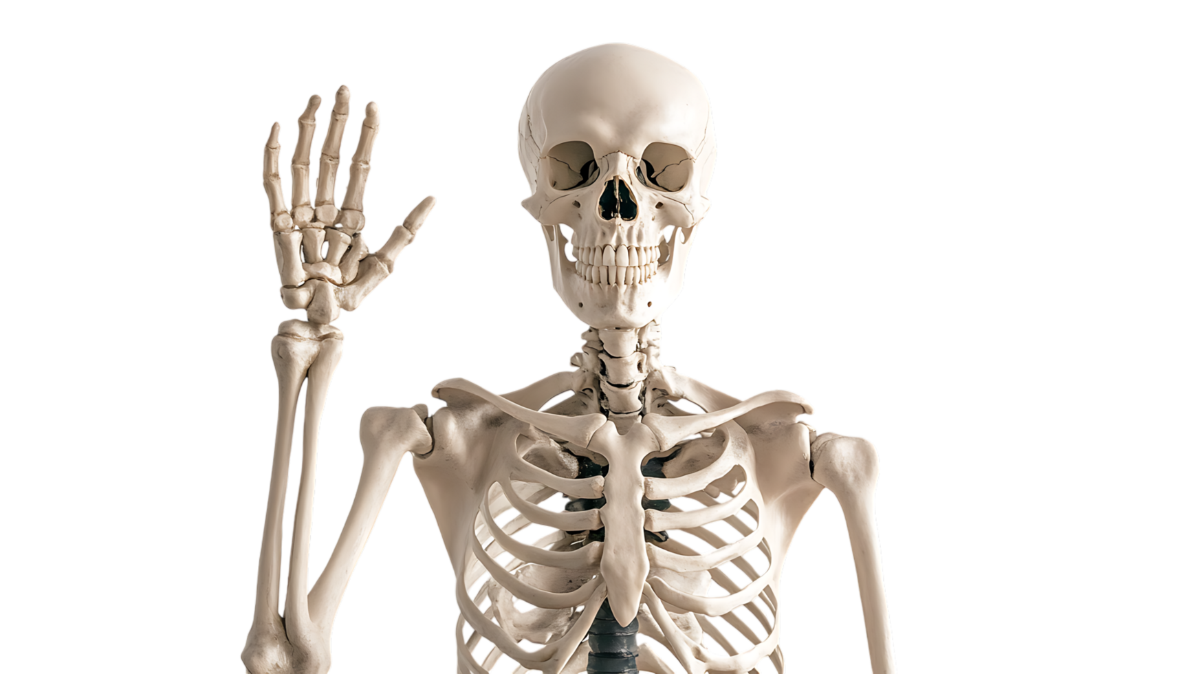 Skeleton waving hello png