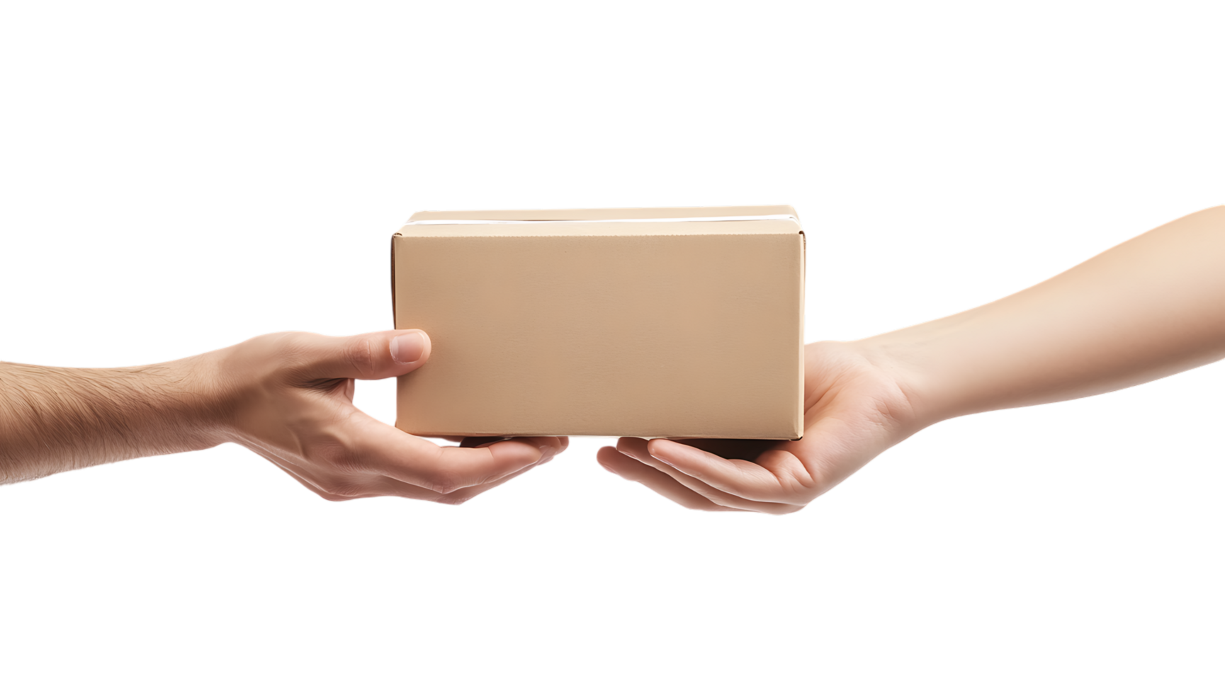 Hands exchanging a box png