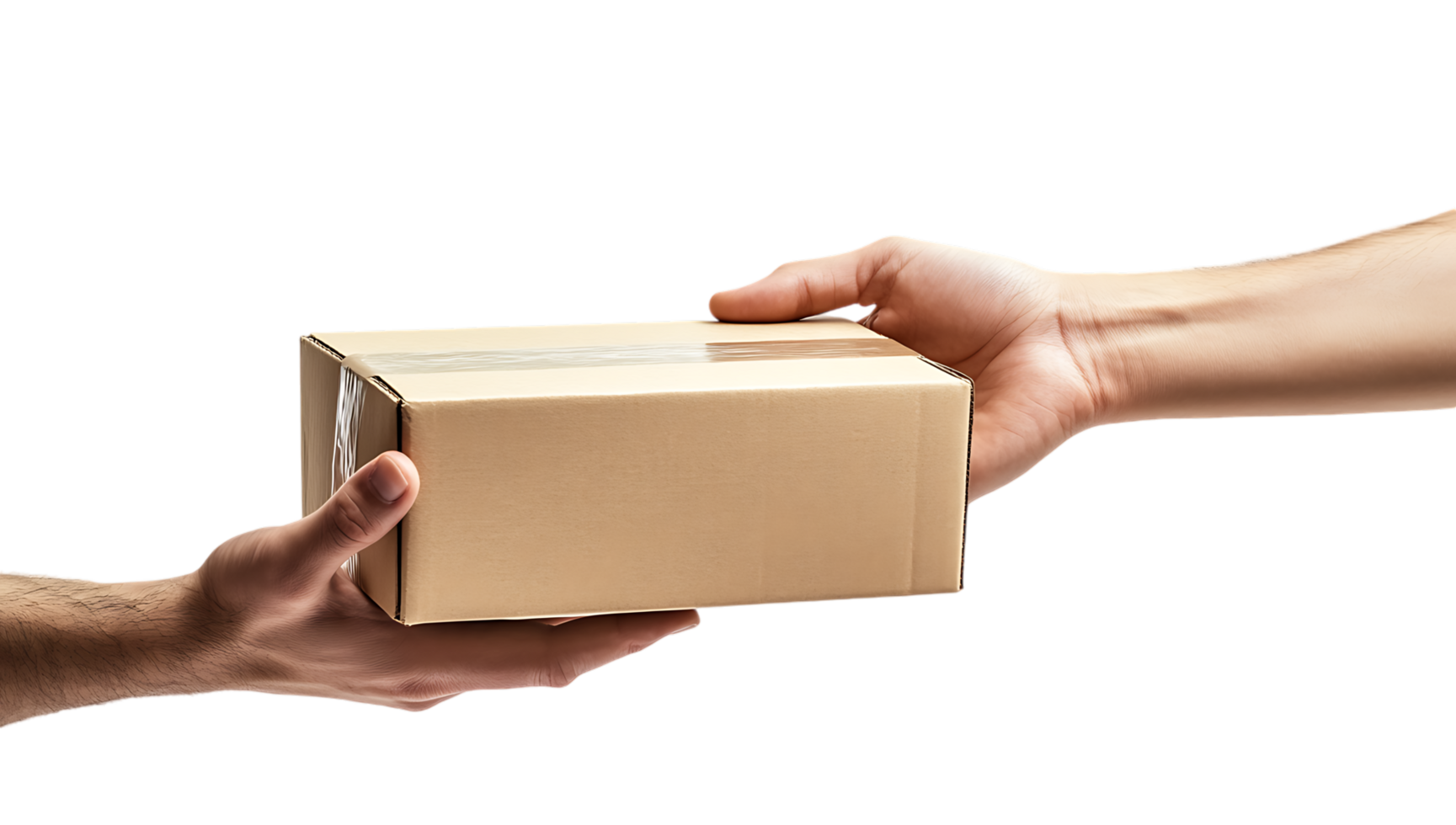 Hands passing package png